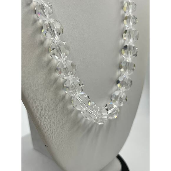 Swarovski Vintage Graduated
 Faceted Crystal Bead Necklace Statement Jewelry - Picture 5 of 16